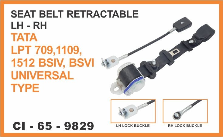 RETRACTBALE SEAT BELT LPT-709,1109,BS-4,BS-6 UNIVERSAL ETC BLACK LH